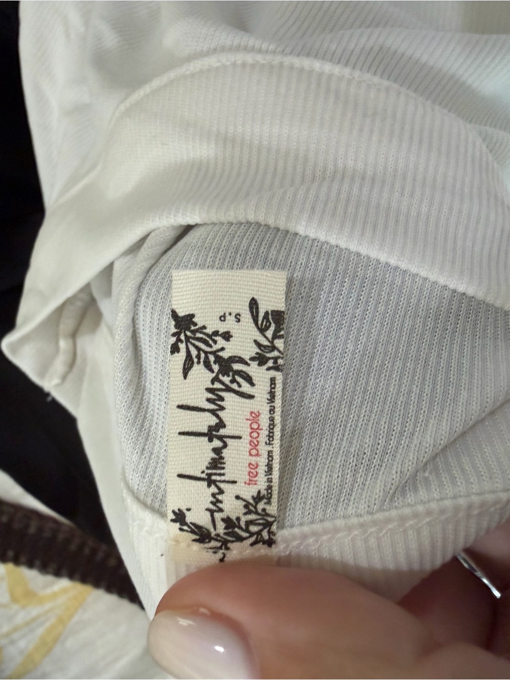 Free People White Ribbed Tank Top